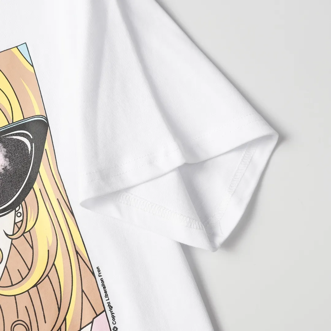 Saint Michael series trendy T craft letter drawing round neck short sleeves Style number: D3186P110 Color: white Code number: S M L XL